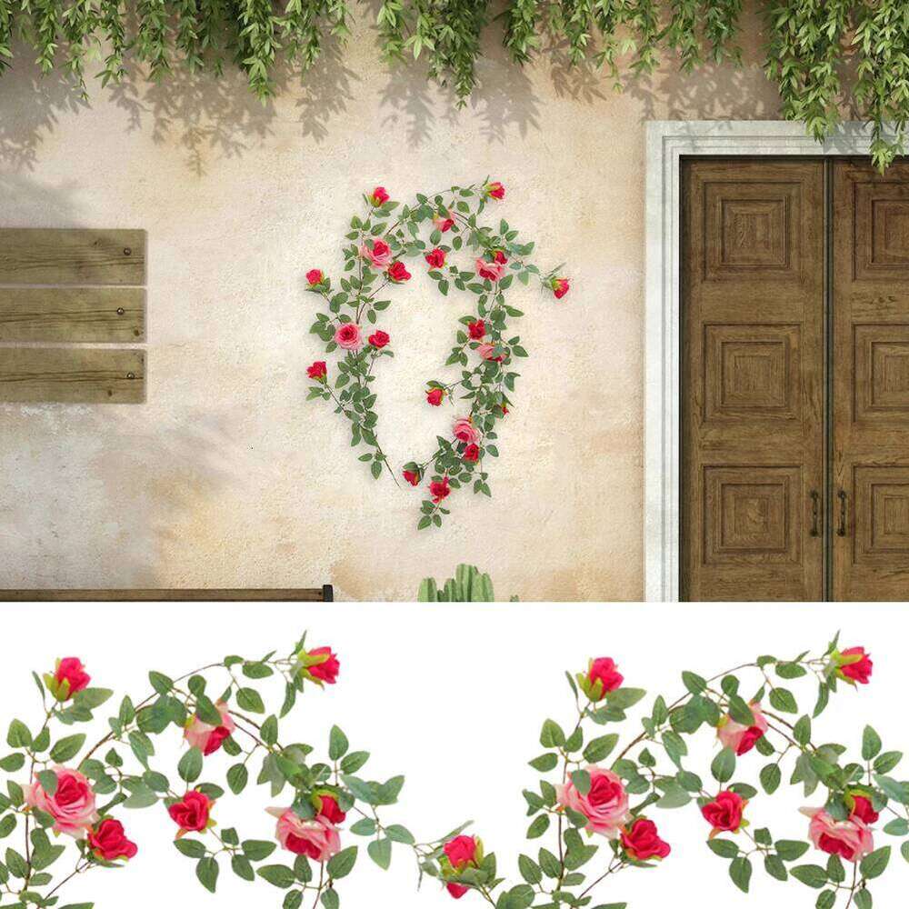 5.9 FT Artificial Rose Garland Fake Flower Vine for Wedding Home Party Garden Arrangement Decor Y260130