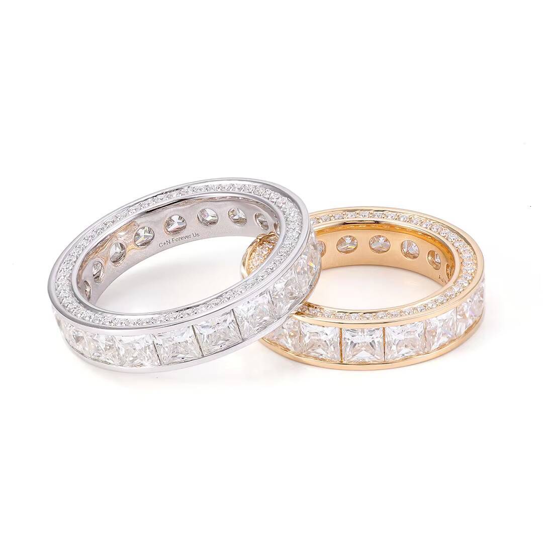 Twinkle Jewelry Dainty Rings 10k Gold and Gold Princess Cut Moissanite Ring Minimalist Design for Couple Wedding Rings Set