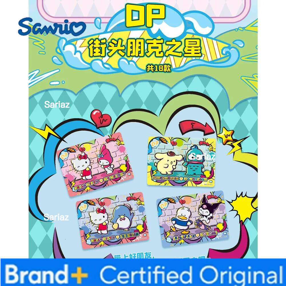 Sanrio New KABAO Genuine Cartoon Collection Popular Celebrity Member Donut Pattern Theme Rare Card Family Table Toys H2601301