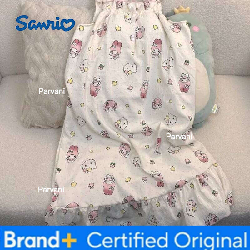 Sanrio s Cartoon Nightgown My Melody with Chest Pad Loose New Style Home Wear Simple Trendy Thin Print Hot Sale High End Gifts H260130