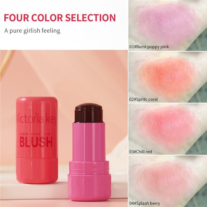 Long Lasting Jelly Blush Stick 4 Colors Multi Function Matte Lip Balm Brighten Eyeshadow 3 in 1 Lip Gloss Makeup 251111