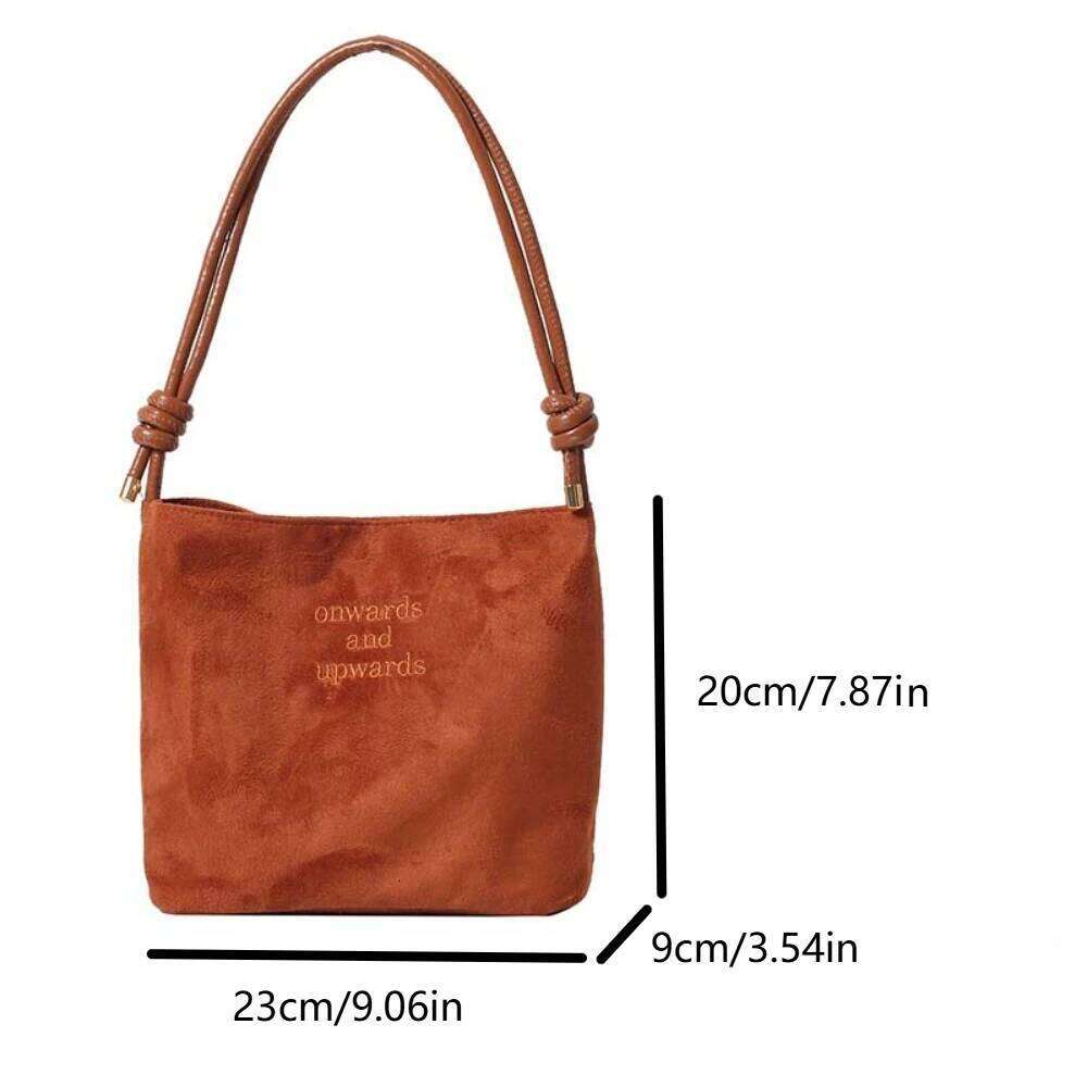 Large Capacity Women's Suede Letter Pattern Magnetic Buckle Texture Matte Shoulder Bag Retro Lightweight Velvet PU Handbag Z260130