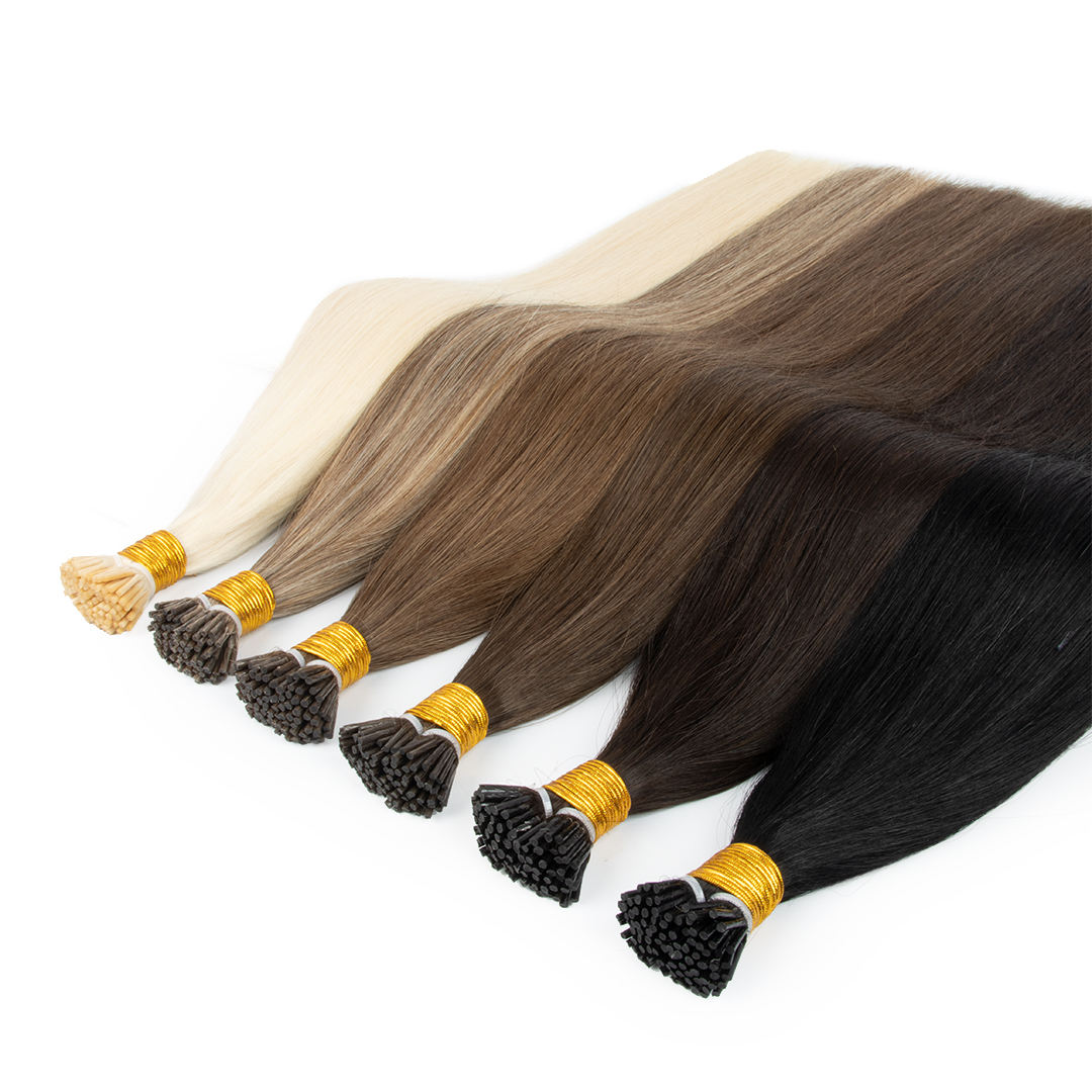 20inch Luxury Quality 100% Double Drawn Russian Human Hair Extensions Raw Keratin I TIP Extension Wholesale