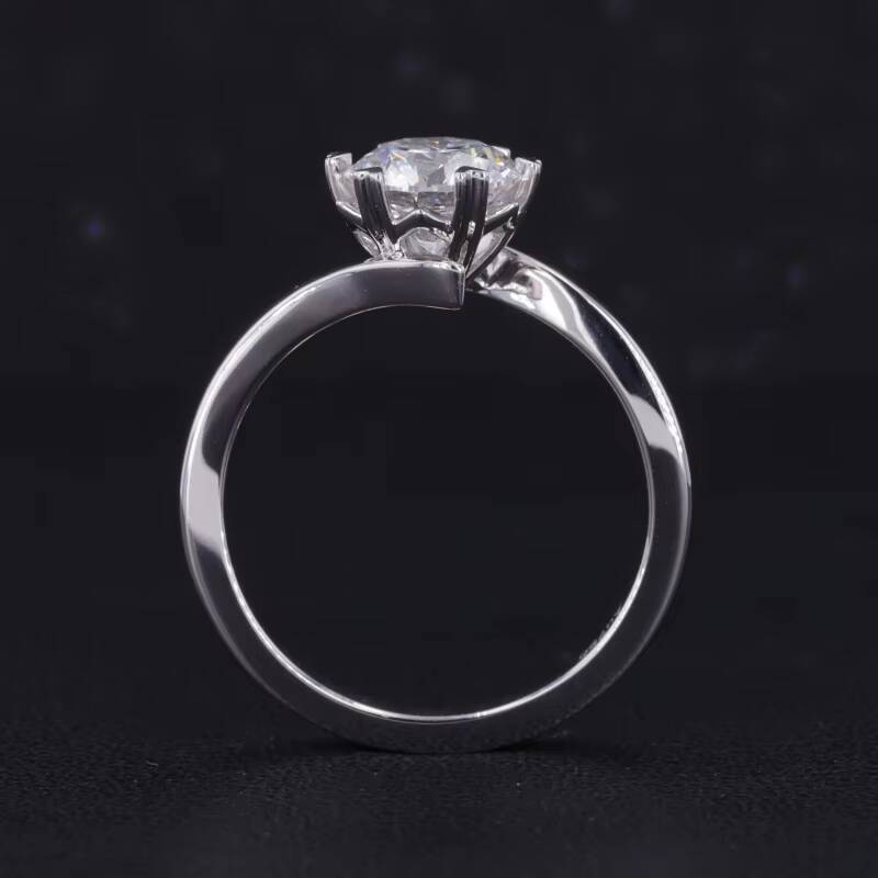 1CT IGI Certificate Round Brilliant Cut Lab Grown Diamonds 10k 14k 18k White Gold Customized Rings