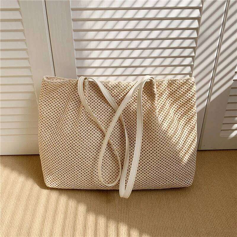 Outdoor Beach Straw Ladies Shoulder Large Capacity Handmade Weaving Bag Summer Women's Shopper Handbag Z260130