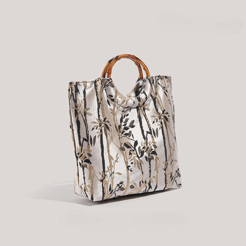 New Chinese Style Ink Series Forest Handbag Casual Niche Bamboo Knot Handheld Bag Wholesale Evergwish