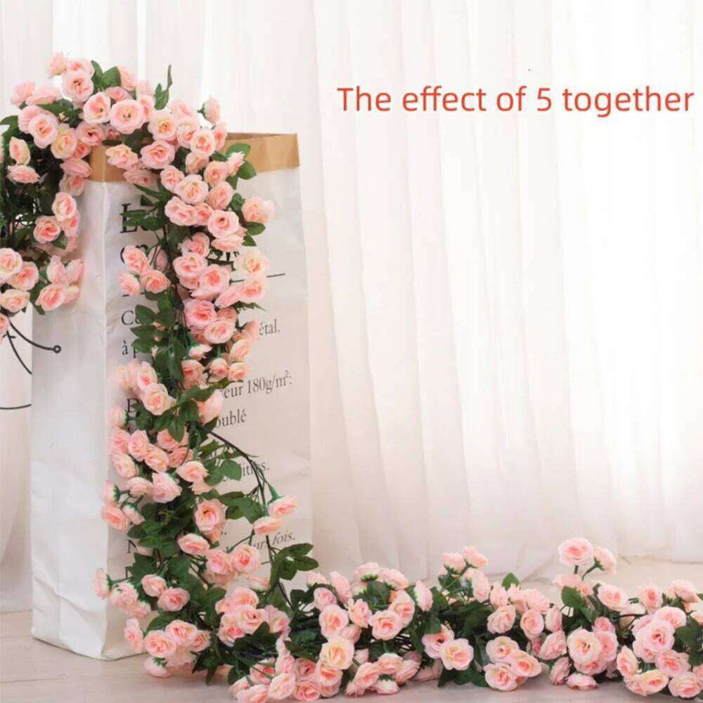 45/69pcs Artificial Flowers Vine DIY Wedding Decoration Fake Silk Rose Flower Home Room Decor Wall Hanging Garland Plants W260130