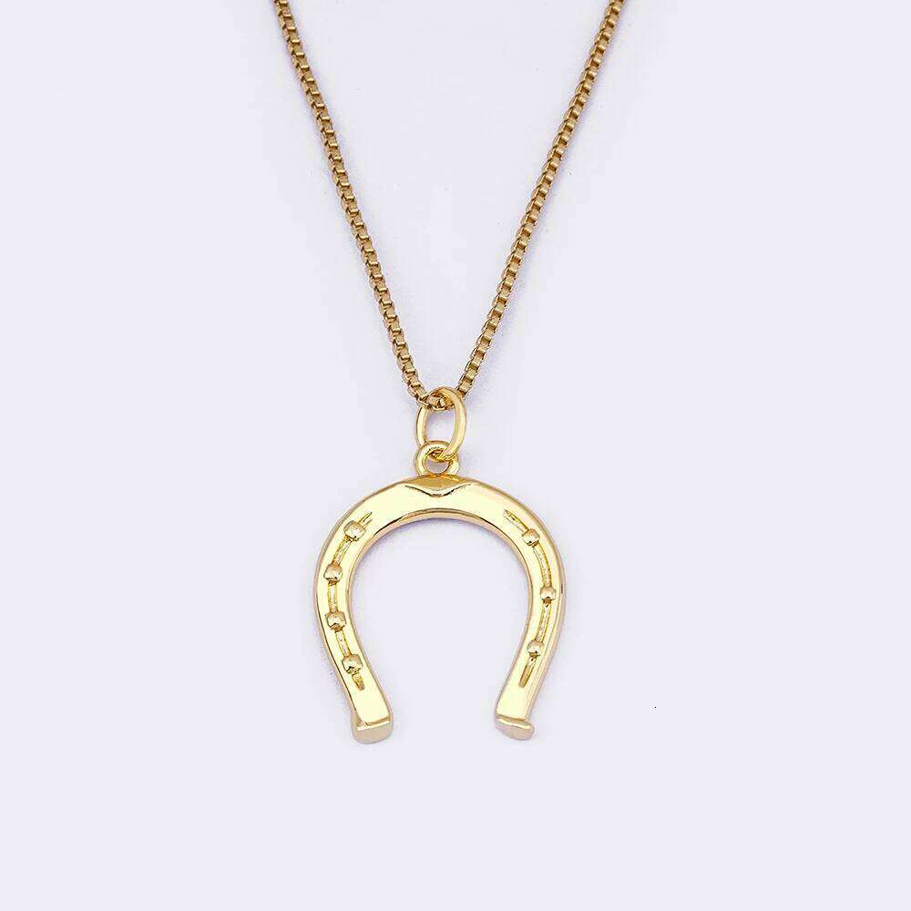 Ins Popular Fashion Classic Horseshoe Pendant Necklace Lucky Cute U Shaped Women Wedding Collier Gift Special Jewelry