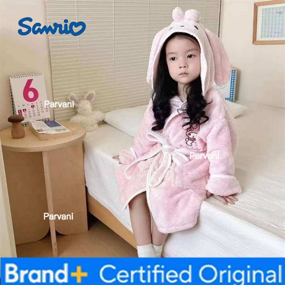 Sanrio Cinnamoroll My Melody Girl Nightgown Hot Kuromi Kawaii Child Long Style Pajamas Cartoon Gift New Cute Bathrobe H2601301