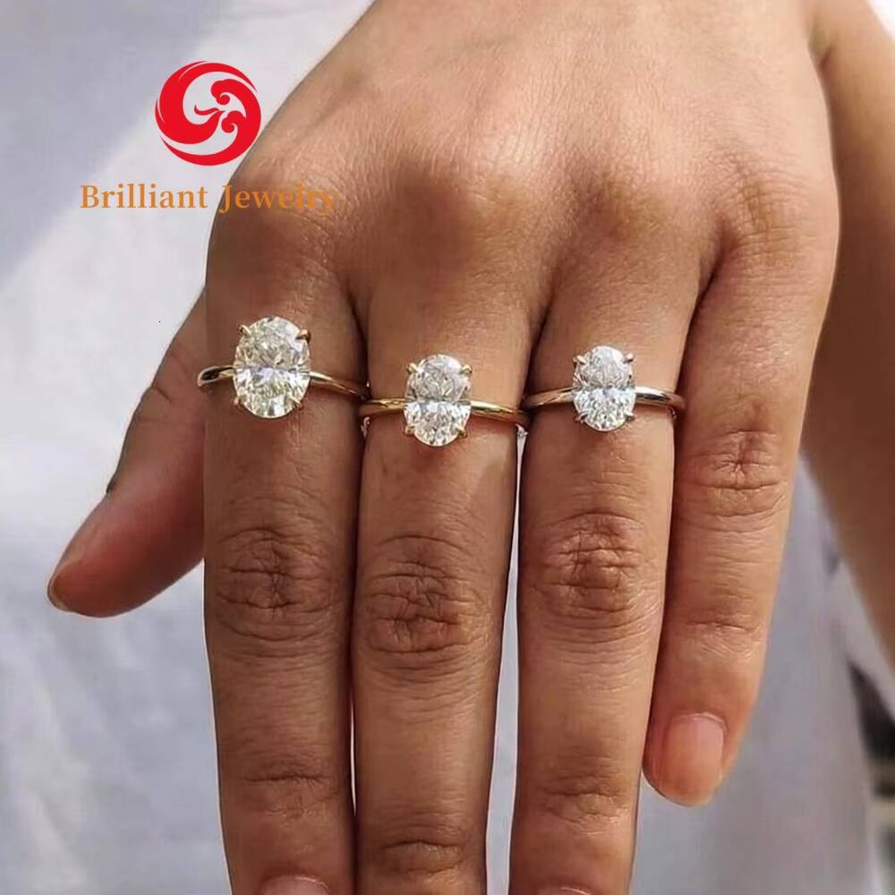 Customizable Solitaire Ring Oval Cut 2carat 14K 18K IGI Certified CVD HPHT Lab Grown Diamond Ring for Engagement Wedding