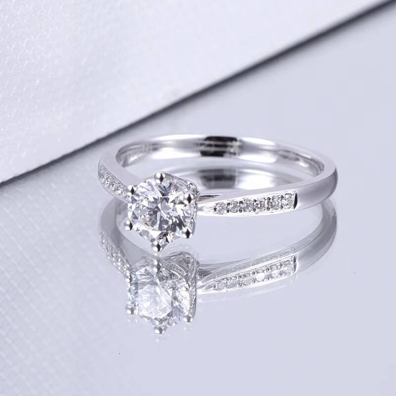 MSR-856 Wholesale Trendy Jewelry 18K Gold Custom Rings Girl Love Ring Jewelry for Women Round Cut Lab Grown Diamond Ring