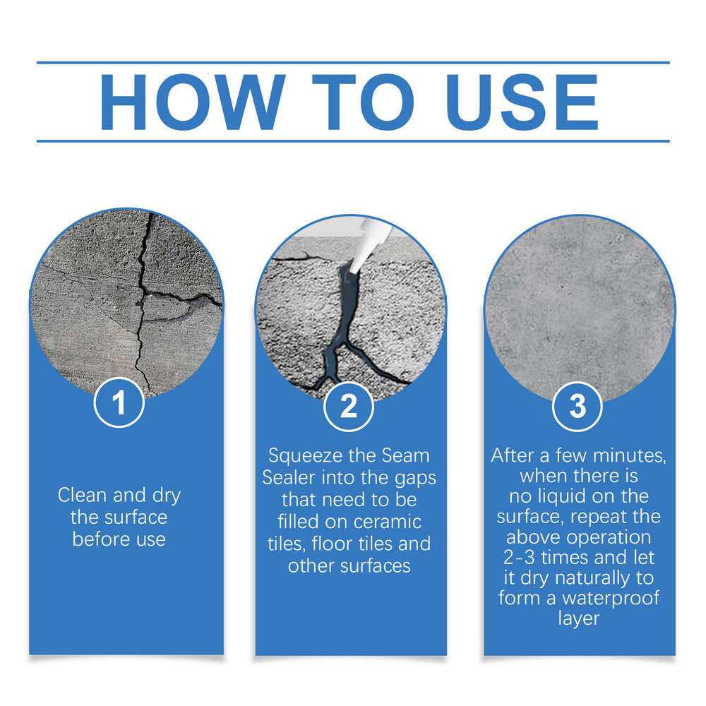 Jakehoe Seam Tile Waterproof Wear-Resistant Elastic Invisible Transparent Leak-Proof Sealant S260130