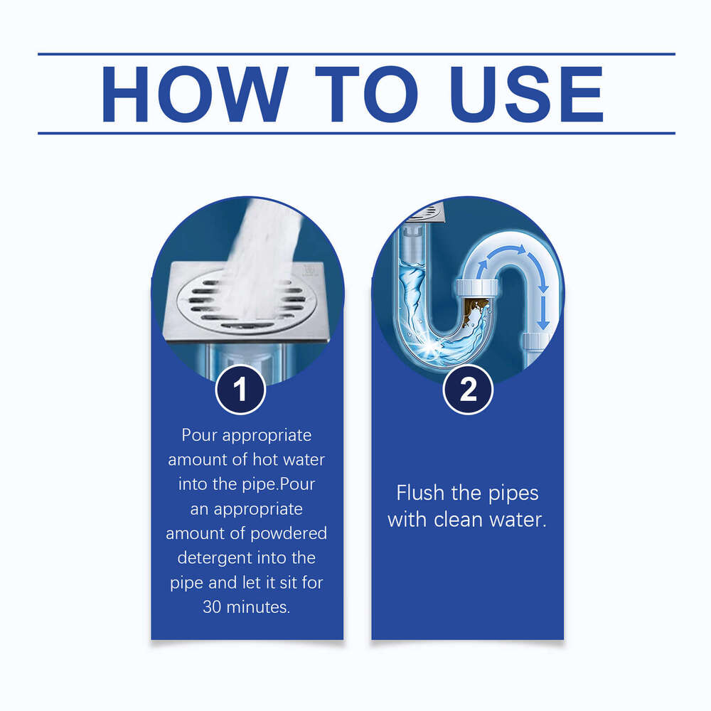 Jue-Fish Cleaner Bathroom Kitchen Pipe Drain Powerful Unclogging Cleaning Dirt S260130