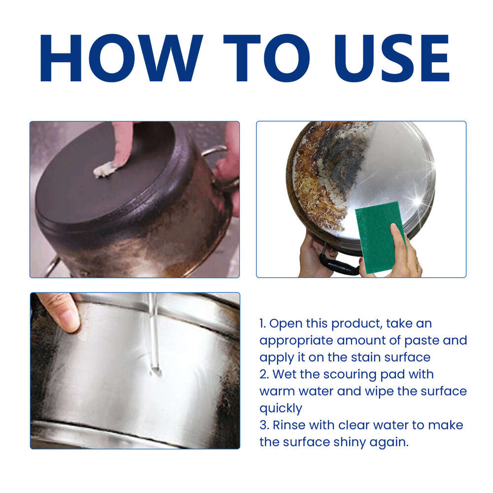 Jakehoe Stainless Steel Kitchen Utensils Range Hood Heavy Oil Stain Rust Removal Cleaning Paste S260130