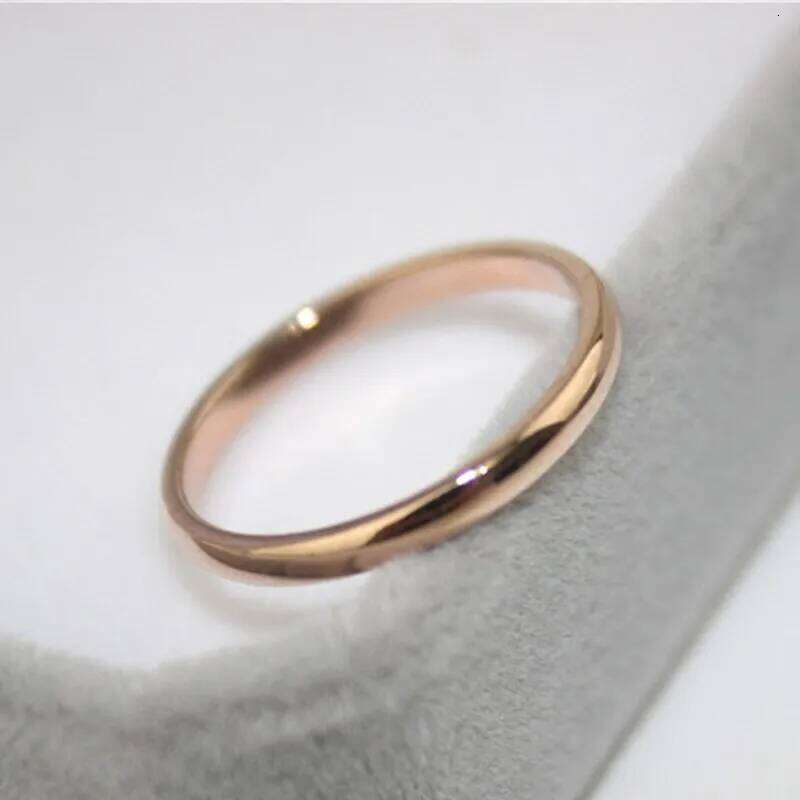 2mm Thin Stackable Stainless Steel Plain Band Knuckle Midi Ring for Women Girl Size 3-12 XJ260130
