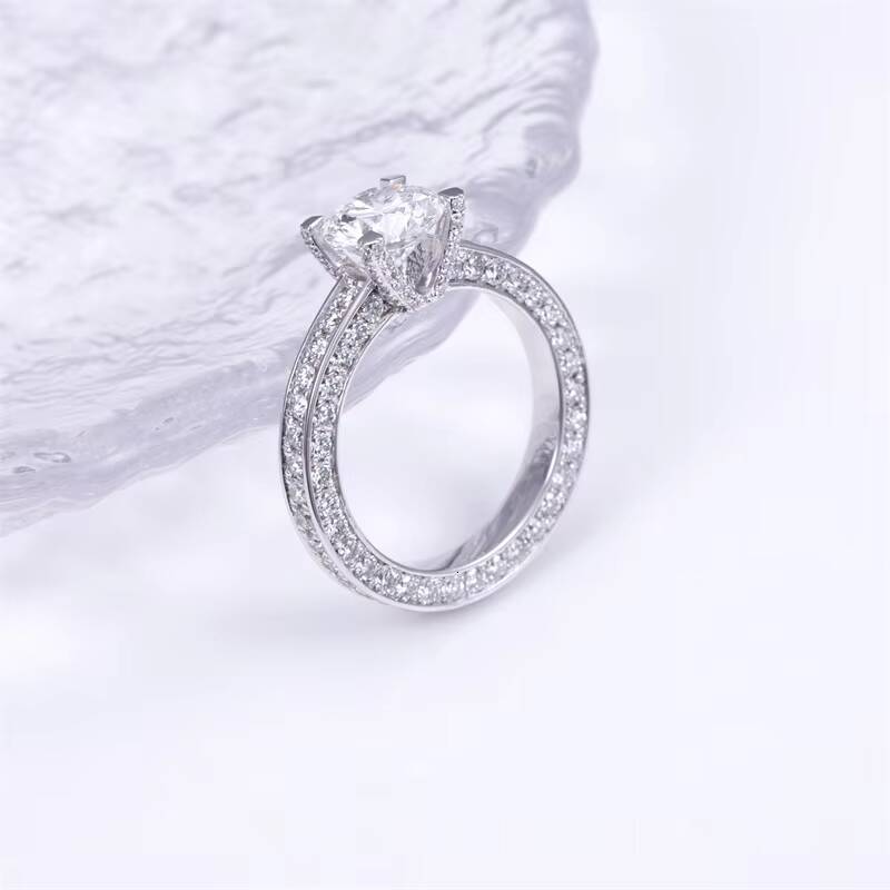 MSR-1444 PT950 Round Cut HPHT IGI Lab Diamond Custom Solitary Ring