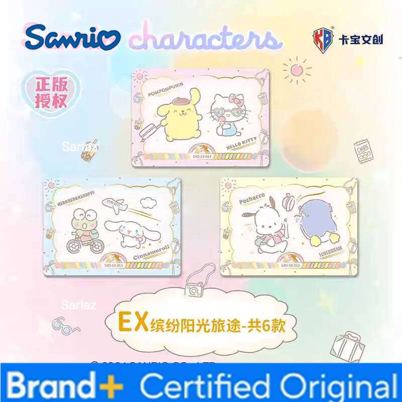 Sanrio Original Kuromi Hello Kitty Shining Card Cartoon My Melody Collectible Game Cards Toy For Children Gift H260130111