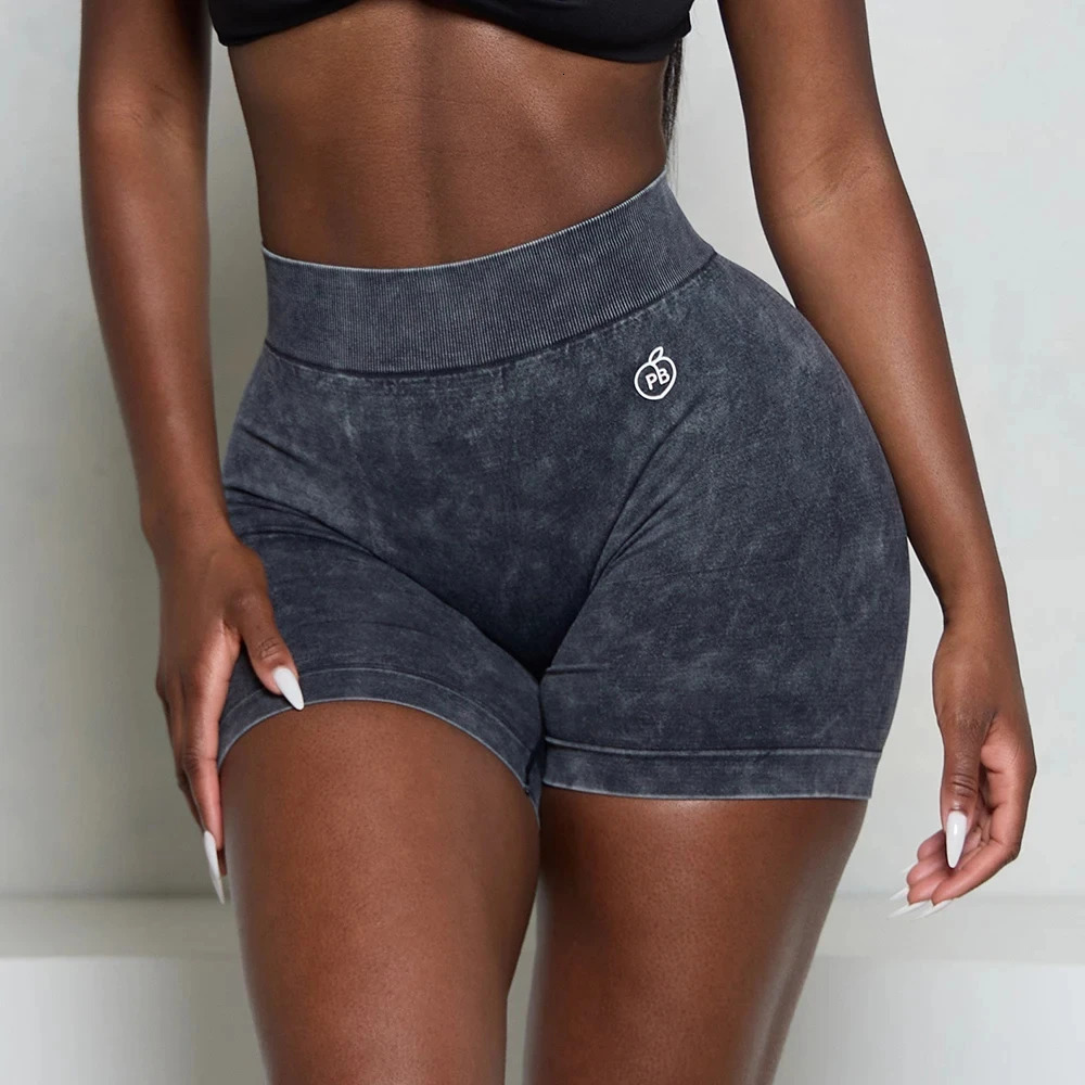 Women Bum Acid Wash Low VBACK Scrunch Butt Shorts Seamless Sports Vshaped Hip Gym Cycling Elastic Tights 260126