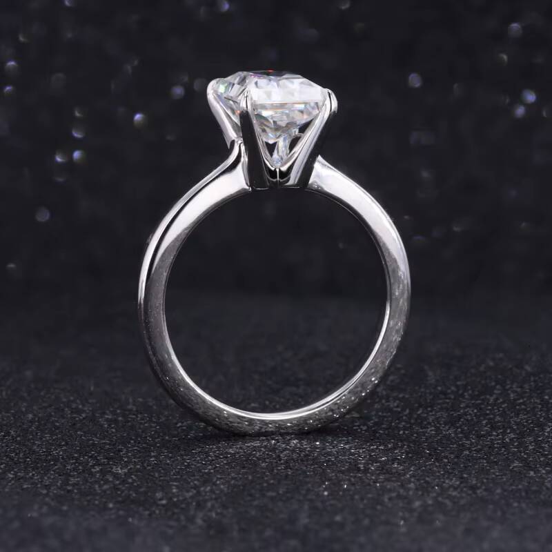 Best Quality Radiant Crushed Iced Moissanite Engagement 925 Silver Rings Jewelry