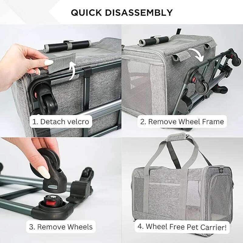 with Wheels for Dogs Up To 15lbs & Cat Airline Approved Dog Rolling Carrier Foldable Pet Stroller 26H0130