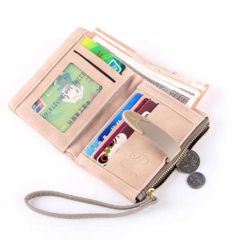 Purse women's short autumn winter new European and American retro frosted PU leather simple fashion all-in-one convenient ha Z260130