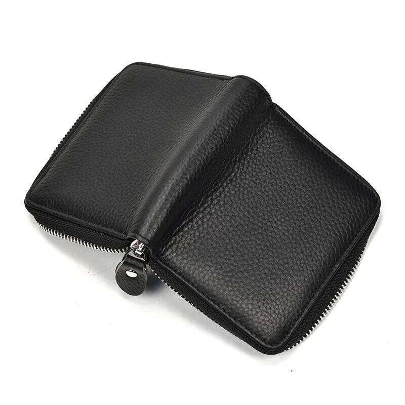 Fashion Genuine Leather Men Women Small Wallet Zipper Dollar Purse Real Cowhide Money Bag Coin Wallets wholesale Z260130