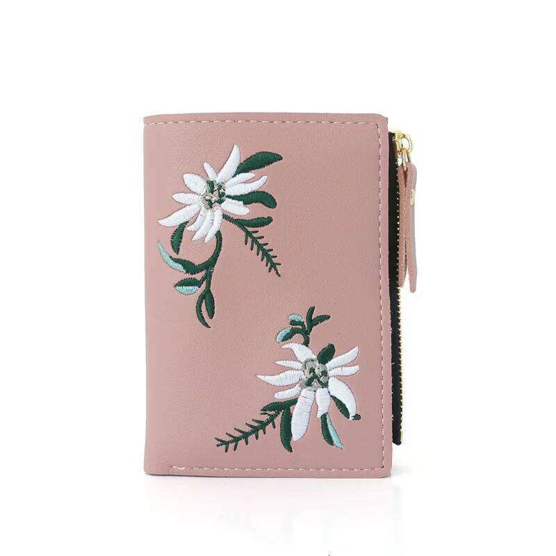 Cute Women's Wallets Print Flower Short for Woman Zipper Mini Coin Purse Ladies Small Wallet Female Leather Card Holder Z260130
