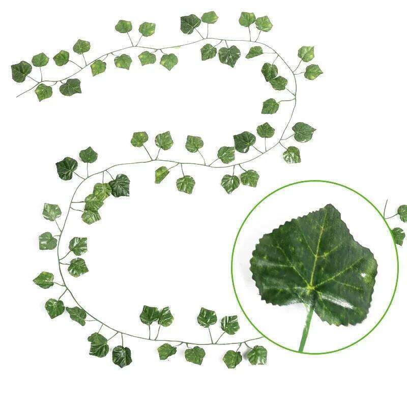 230cm 72 Leaves Artificial Hanging Plants Liana Silk Fake Ivy Leave for Wall Green Garland Decoration Home Decor Party Vine Y260130