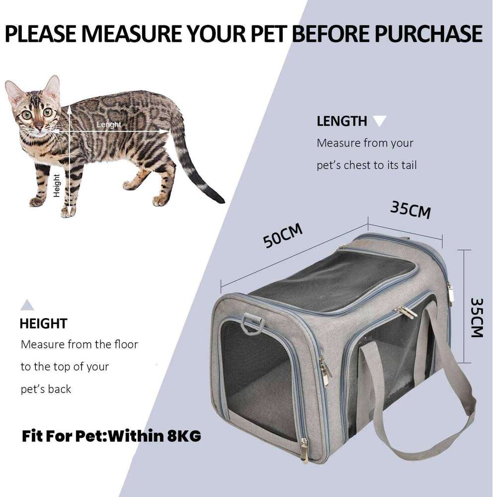 Portable Dog Bag for Small Medium Cats Dogs,Airline Approved Soft Sided, Collapsible Travel Puppy Carrier 26H0130