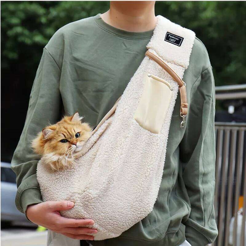 Winter Warm Pet Cat Chihuahua Yorkshire Plush Supplies Suitable For Small Dogs Carrier Portable Shoulder Handbag Dog Bag 26H0130