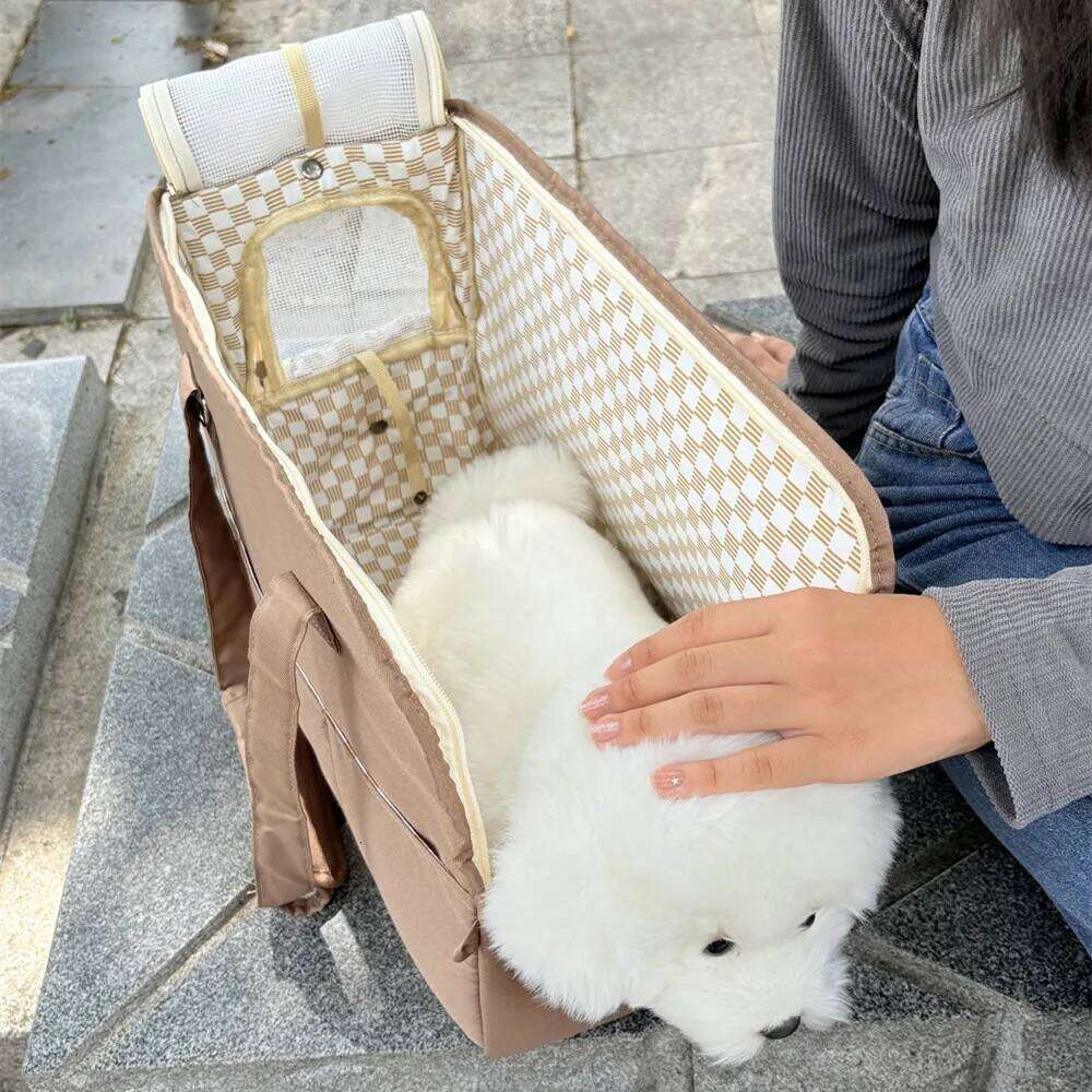Set/4pcs Crossbody Bag Canvas Cat Dog Carrier Travel Tote Shoulder Bags Mesh Sling Carry Pack Pet Carrying Supplies 26H0130