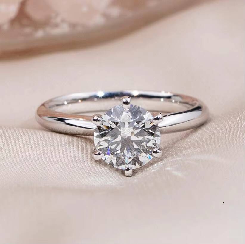 Ready to Ship MSR-058 IGI 18K Gold Wedding Engagement Ring 1CT D VS1 Round Cut Lab Diamond Rings