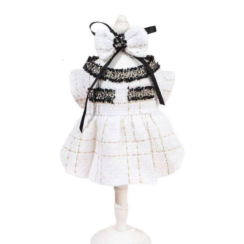 and Autumn Woolen Dress Cute Bow Coat Pet Spring Dog Dresses for Small Dogs Teddy Puppy Clothes H260129