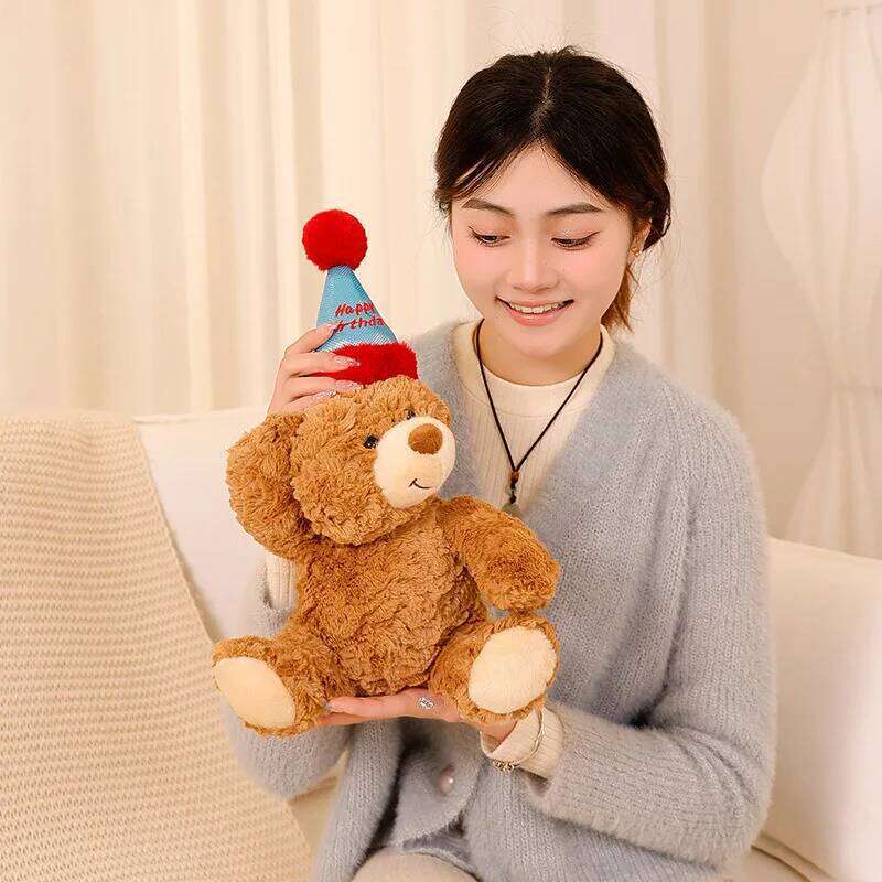 Aurora Happy Birthday Teddy Bear Plush Toys Sweet Smile Stuffed Soft Wedding Baby Toy Valentine Lover Gift Cute Animal Doll Y260128