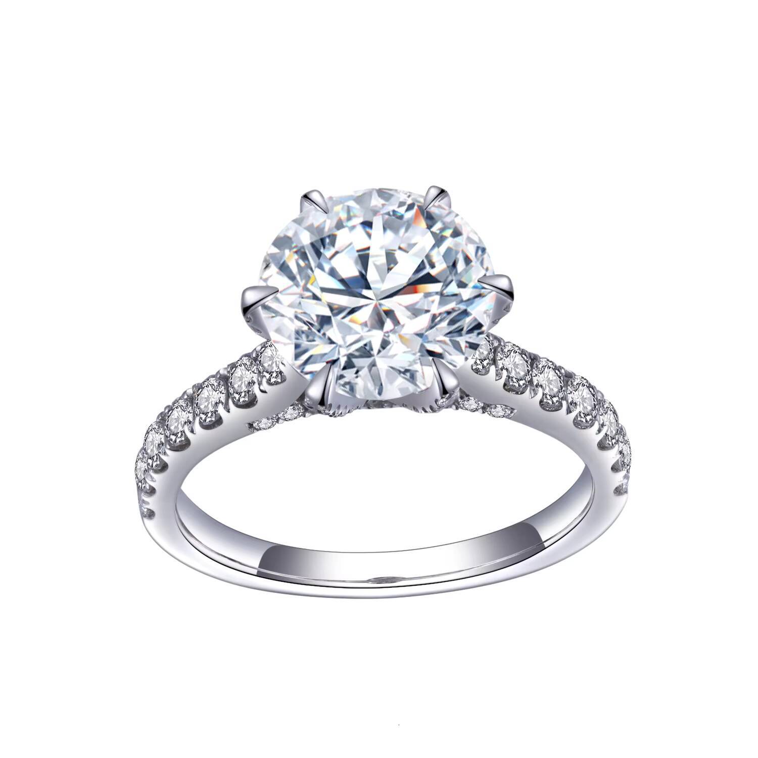 Ready to Ship MSR-326 Trendy Design PT950 Solitaire Diamond Ring 108ct E VVS2 Round Shape Lab Grown Diamond Ring