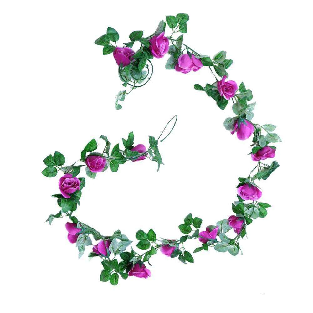 3pcs 2.2M Artificial Rose Vine Simulation Flower For Wedding Party Decoration Purple Wall Hanging Ornament Rattan W260130