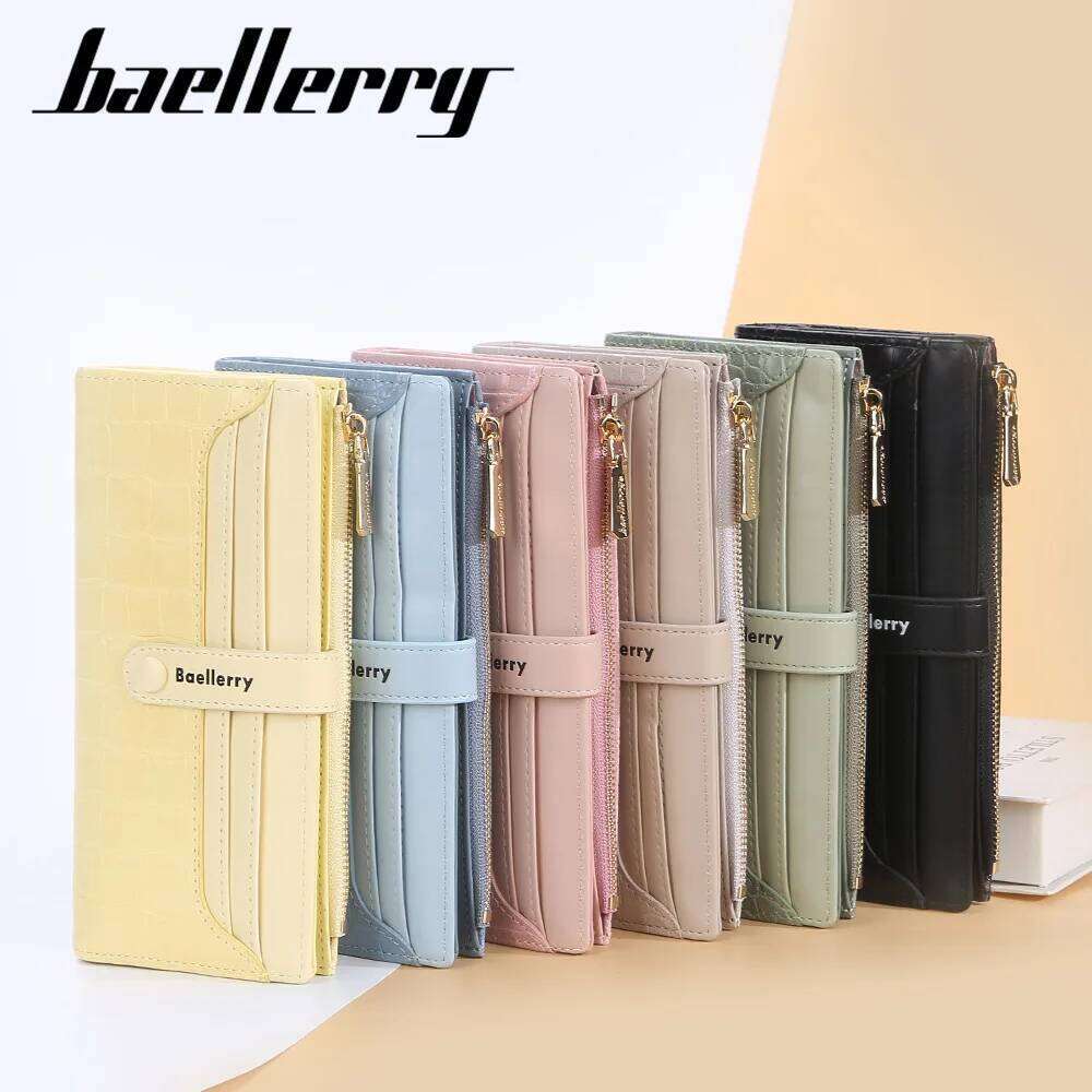 Baellerry Women Long Wallets Stone Stripe Top Quality Card Holder Classic Female Purse Zipper Wallet For Girl Z260130