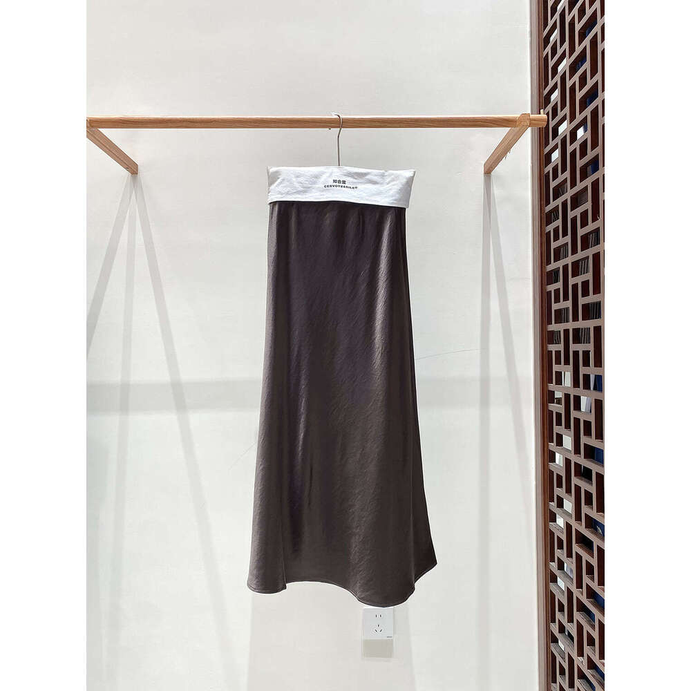 Zhihetang New Chinese Style Flowing Slanted Cut Satin Mermaid Half Skirt For Women 669 High Waist Slimming LEEGO LENS