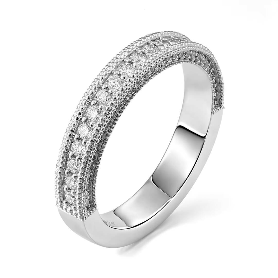 2025 New Luxury 18K White Gold 17mm Moissanite Ring 18mm Men Weddings Parties Handmade Customizable Fashion Couple Rings Korea