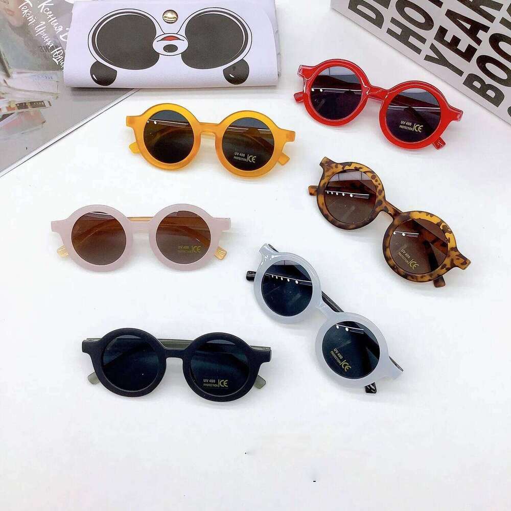 2025 UV400 New Retro Round Frame Cute Kids' Sunglasses UV Protection Children's Solar Glasses Trendy for Boys H260130