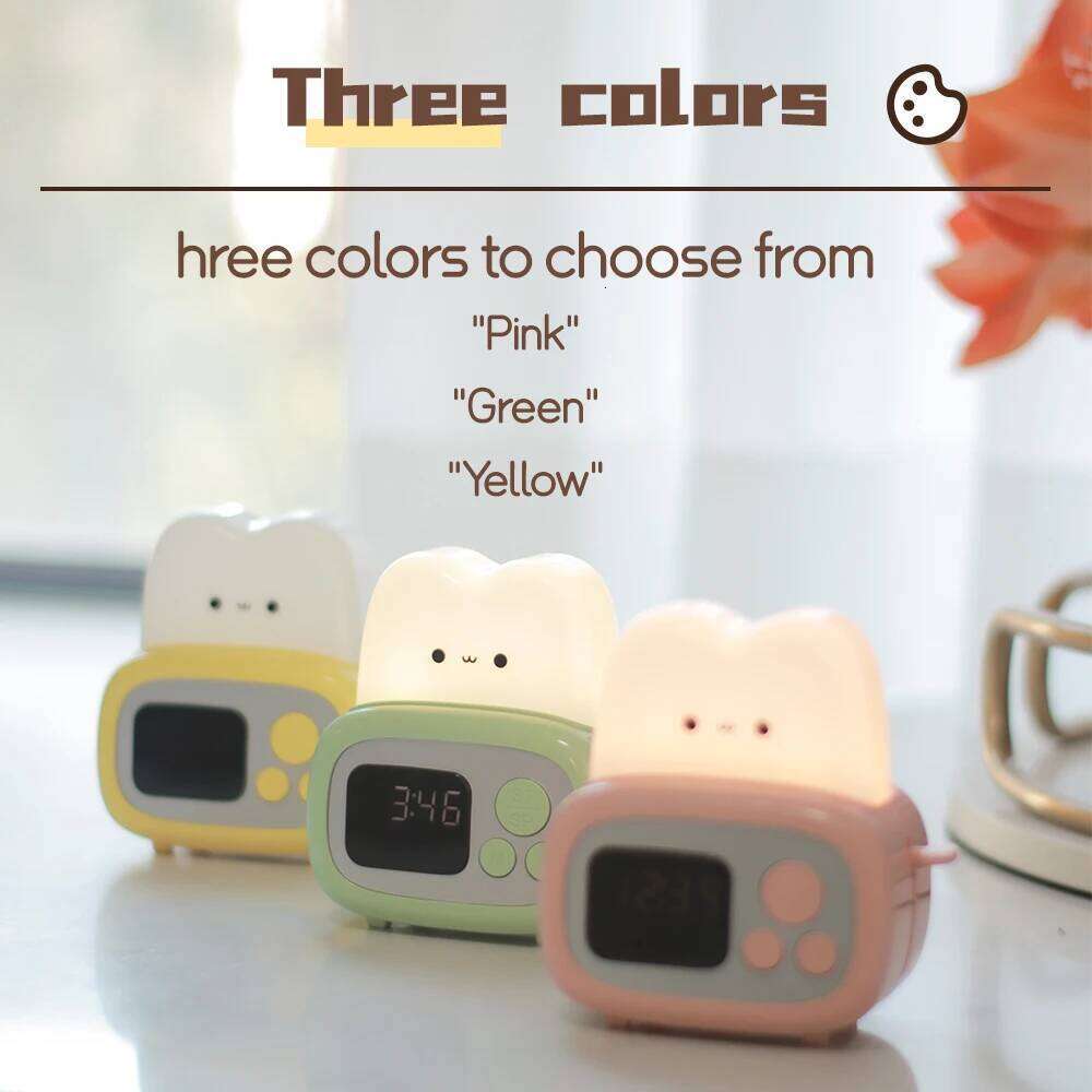 1pc new LED toaster alarm clock, creative cartoon nightlight with timing function, ins wind bedside decoration W260130