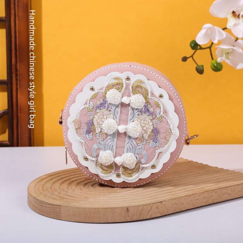 Handmade DIY Fashion Niche Embroidered For Women New Chinese Versatile Crossbody Trendy National Style Handheld Small Round Bag SHANGFANNI