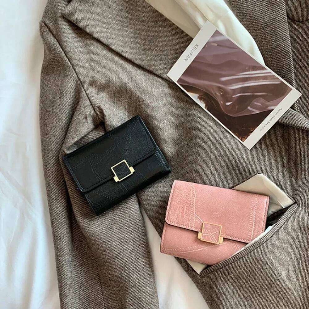 Women Wallet Vintage Short Leather Small Mini Female Fashion Multi-Card Card Holder Coin Purse Multi-functional Clutch Bag Z260130