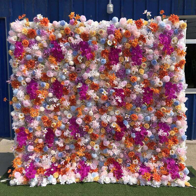5D White Rose Peony Hydrangea Cloth Roll Up Flower Fabric Hanging Curtain Plant Wall Event Party Wedding Backdrop Deco Prop Y260130