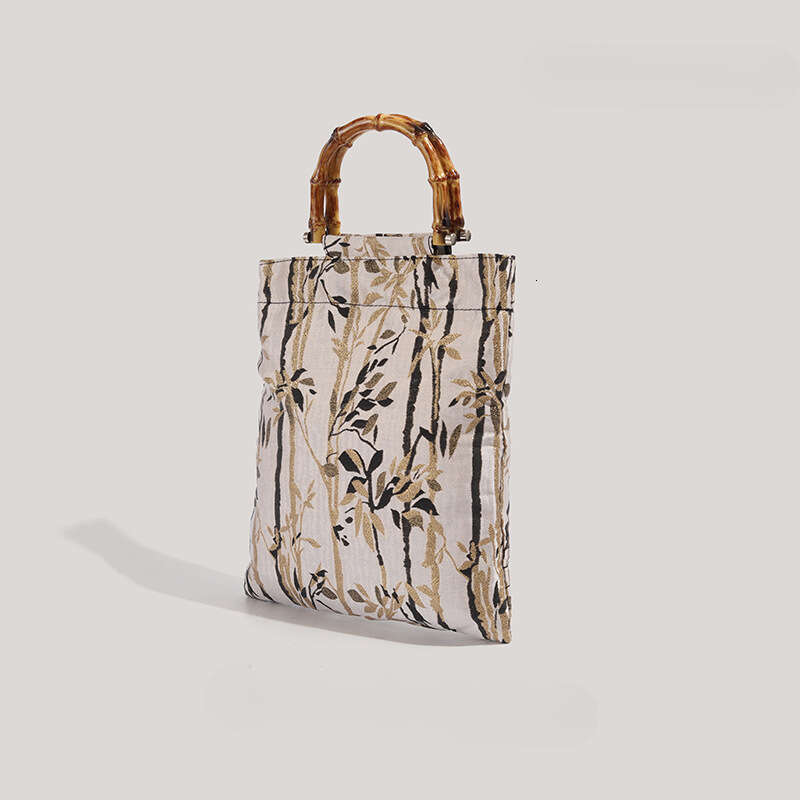 New Chinese Style Ink Series Forest Handbag Casual Niche Bamboo Knot Handheld Bag Wholesale Cross-Border Evergwish