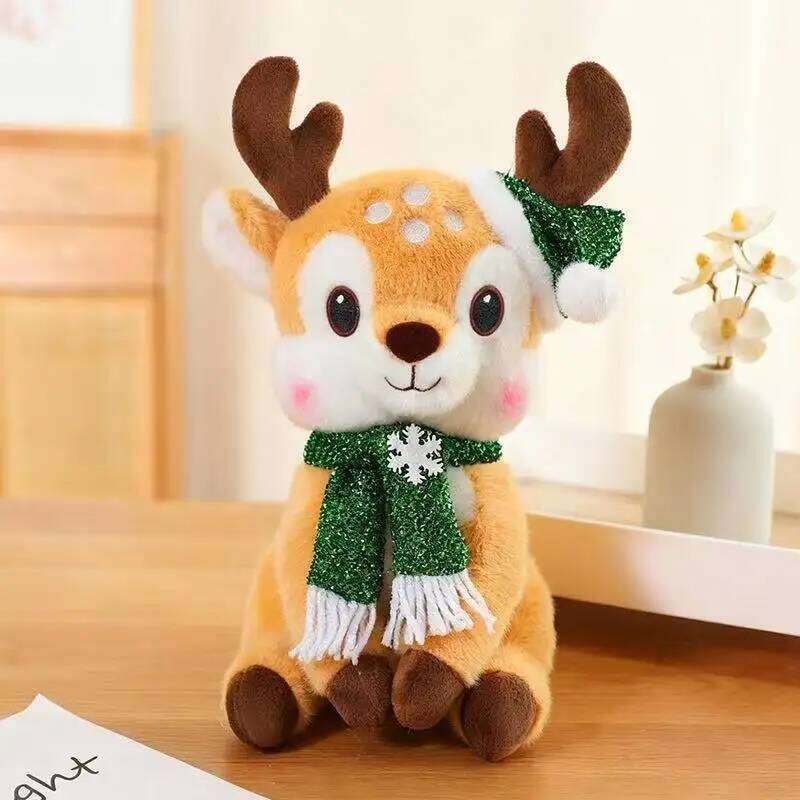 Latest Christmas Scarf, Deer Pillow, Kawaii Stuffed Plush Toy Doll, Cartoon Anime, Cute Children's Birthday Gift, Fun Doll Y260128
