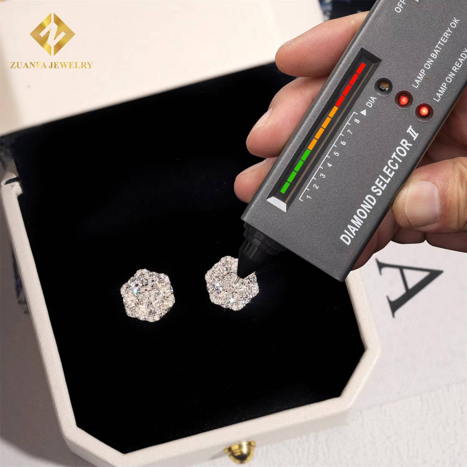 Fashion Jewelry VVS Iced Out Moissanite Earrings Flower Hip Hop Fashion Stud Earring 925 Sterling Silver VVS