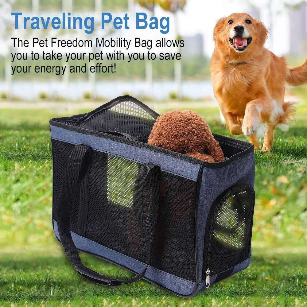 Carrier Soft Side Backpack Cat Carriers Dog Bags Collapsible Travel Pet Outing Bag 26H0130