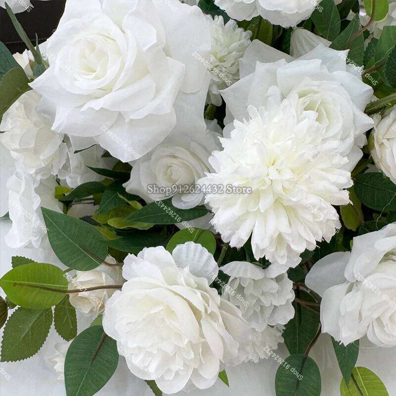 Luxury Artificial White Rose Table Centerpieces Ball Wedding Flower Decor Accessories Floral Event Prop Arrangement Y260130