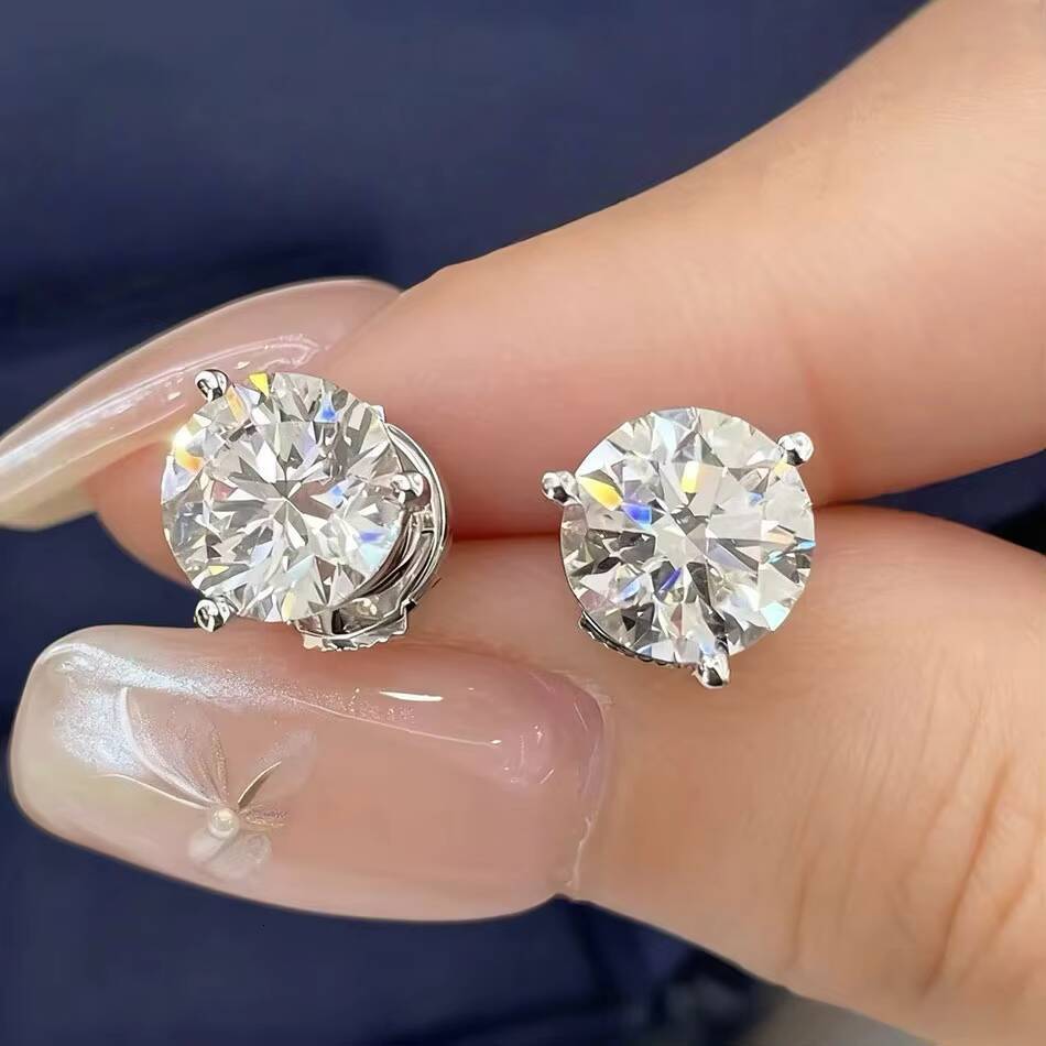 Huacan Lab Created Diamond Stud Earrings 14K 18K Solid Gold 05CT 1CT Lab Grown Brilliant Cut IGI Certified Trendy Unisex